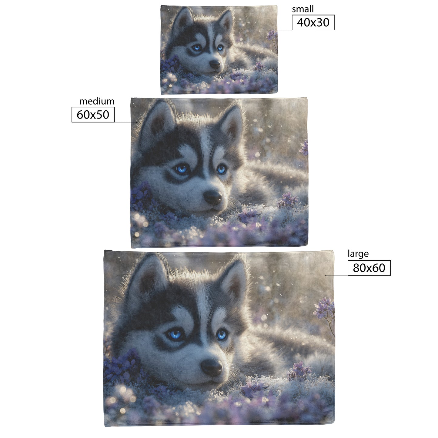 Baby Husky Cozy Fleece and Sherpa Blanket Serene Snowy Bliss - Awakening Righteousness