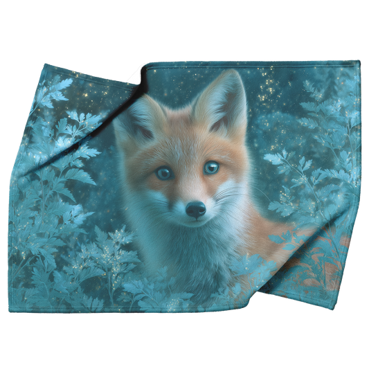 Blue_Eyed_Fox_Peeking_Out_From_Enchanted_H_Blanket_Top_Bottom_Folds_Mockup.png