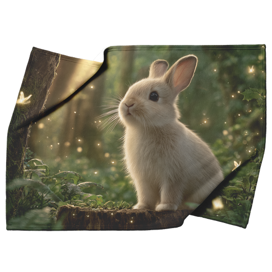 Bunny_Standing_On_Tree_Stump_Surrounded__H_Blanket_Top_Bottom_Folds_Mockup.png_15282835