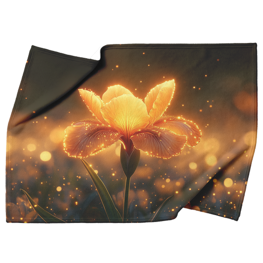 Glowing_Iris_in_Misty_Field_with_Sparkle_H_Blanket_Top_Bottom_Folds_Mockup.png