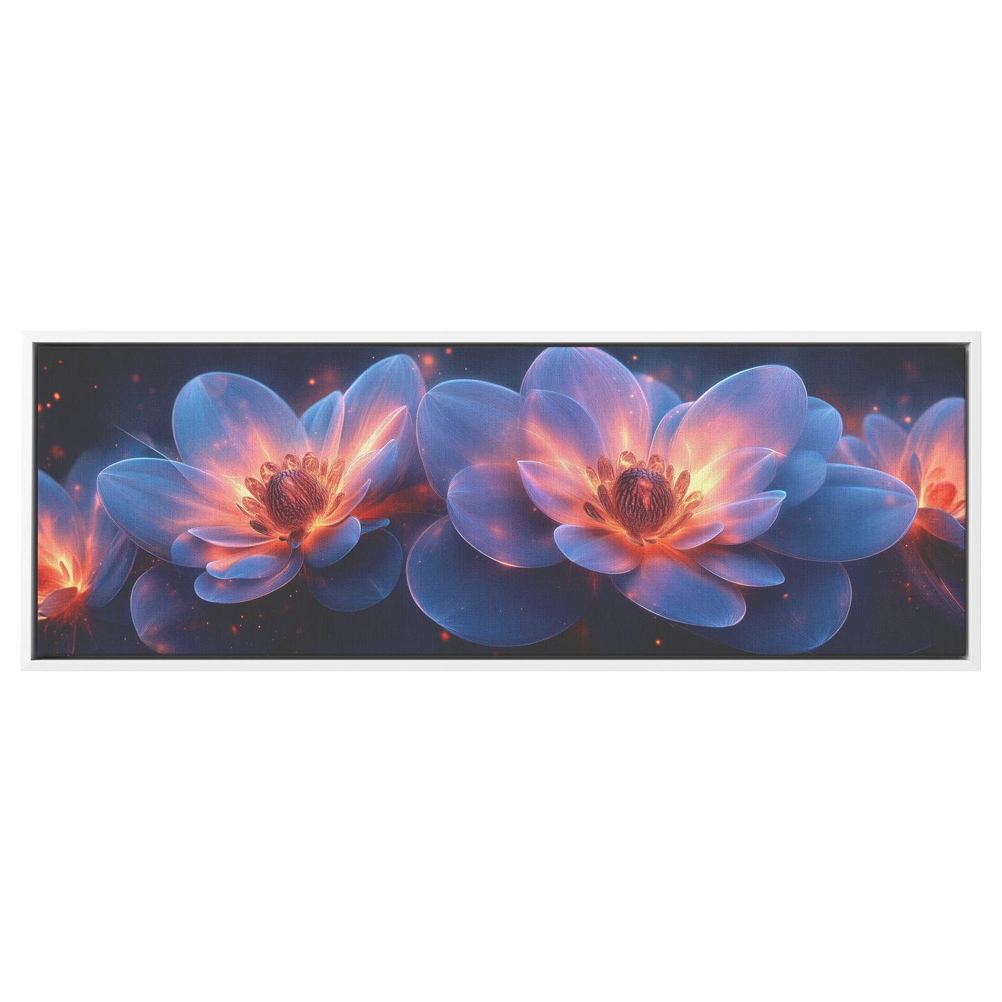 Stylized_Flowers_Swirling_Circular_Cores_White_Framed_Canvas_H_Panoramic_Main_Mockup.png