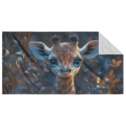 Adorable Baby Giraffe Beach Towel Stunning Wildlife Art Vibrant and Soft for Beach Pool or Outdoor Relaxation - Awakening Righteousness