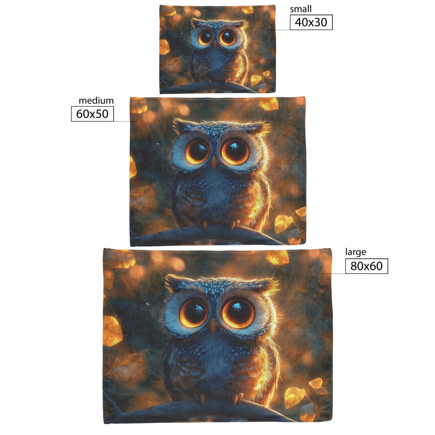 Autumn Owl Cozy Fleece Sherpa Blanket Warm Whimsy of Fall - Awakening Righteousness