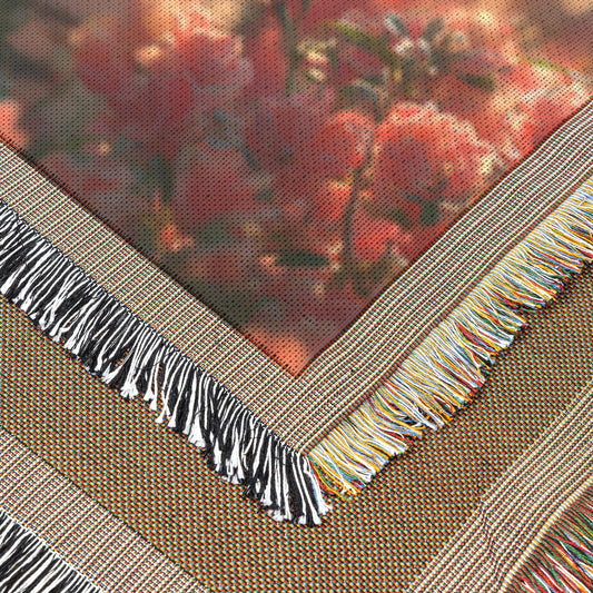 Baby Zebra in Blooming Savannah Throw Blanket Cozy Woven Comfort Blanket with Serene Wildlife Scene Nature Inspired Tranquility Blanket - Awakening Righteousness