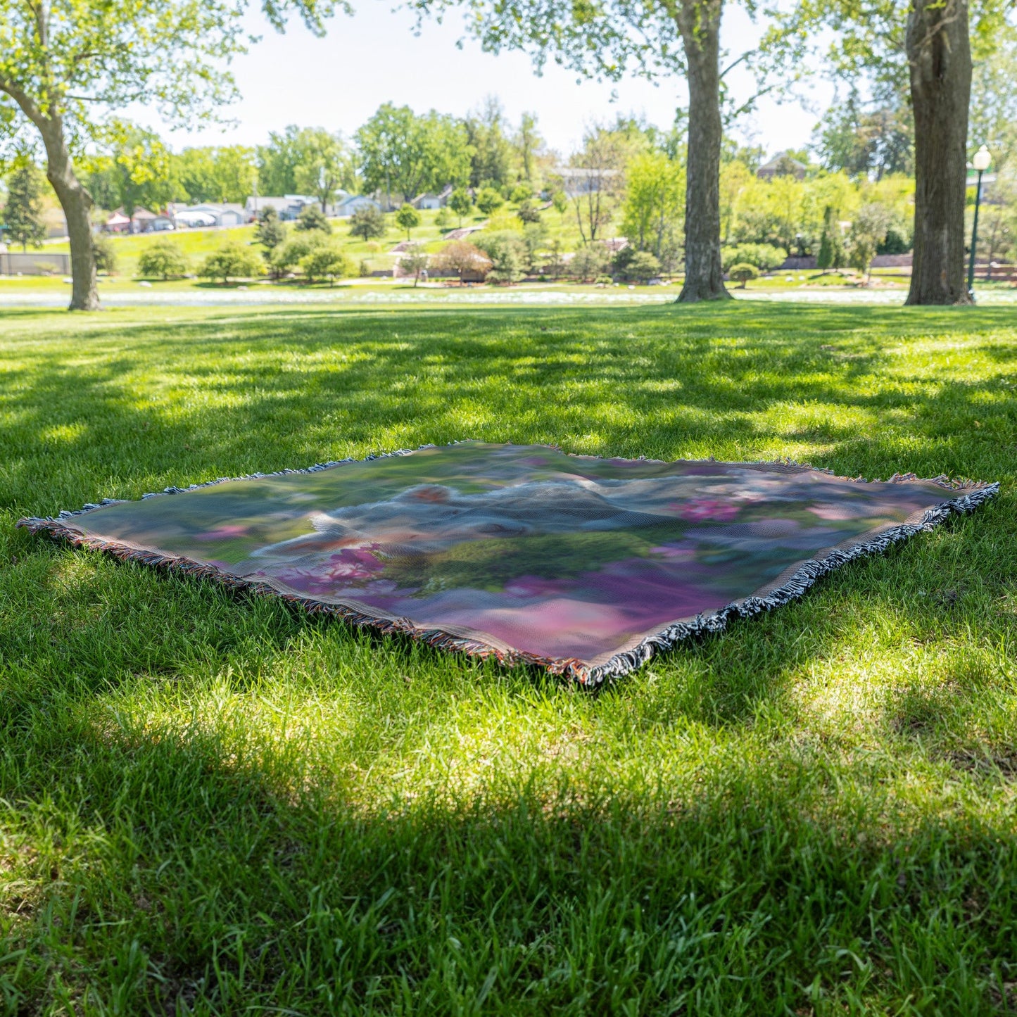 Cute Lamb in Flower Meadow Throw Blanket Cozy Woven Kids Comfort Blanket with Springtime Joy Holy Faith Inspired Prayer Healing Blanket for Children - Awakening Righteousness