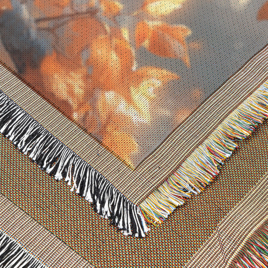 Elegant Wise Owl Woven Throw Blanket Cozy Autumn Wildlife Decor Perfect for Nature Lovers Home Living Room Office Accent Fall Inspired Blanket for Tranquil Ambiance - Awakening Righteousness
