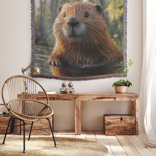 Playful Beaver Christian Throw Blanket Cozy Woven Kids Comfort Blanket with Hope Holy Faith Inspired Prayer Healing Blanket For Children - Awakening Righteousness