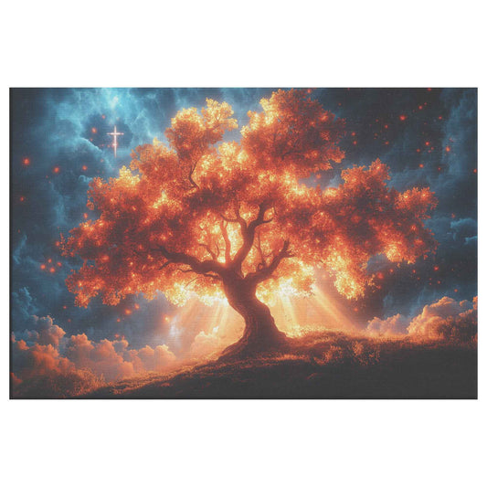 The Beautiful Red Tree Of Life In The Garden Of Eden Christian Canvas Wall Art Decor