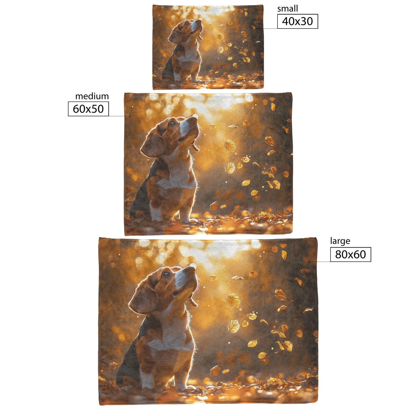 Basset Hound Standing on Forest Path with Glowing Autumn Leaves and Golden Sunlight Fleece Sherpa Blanket - Awakening Righteousness