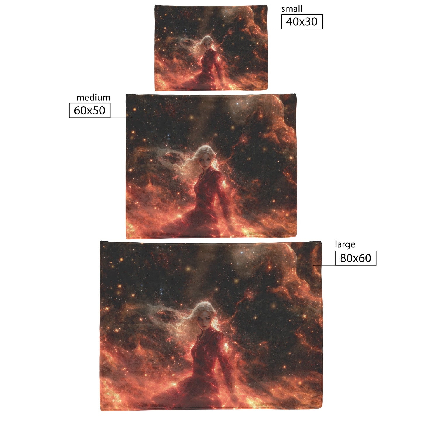 Blood Elf Mage Fleece Sherpa Blanket Arcane Shields Shimmering Stars Cosmic Textures Majestic Powerful WoW Design - Awakening Righteousness