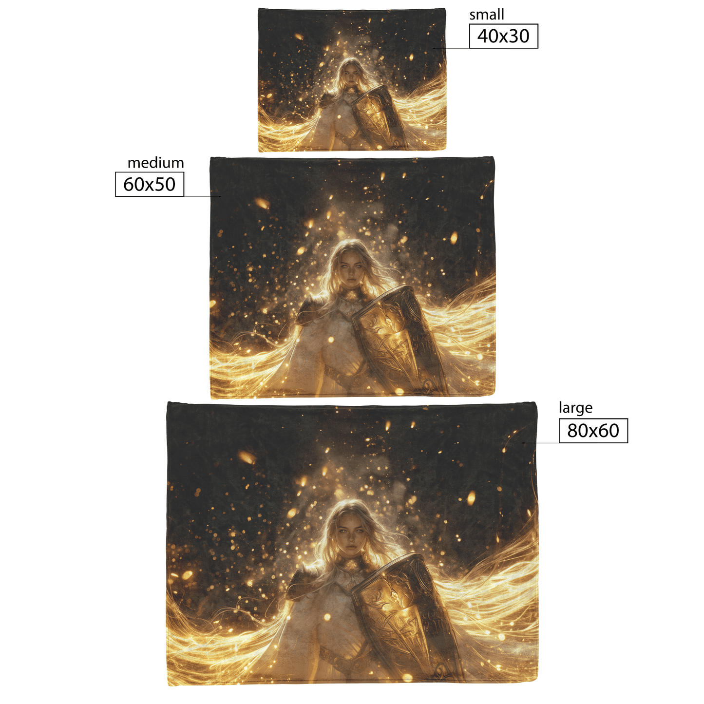 Blood Elf Paladin Fleece Sherpa Blanket Gold Crimson Armor Glowing Runes Golden Light Cosmic WoW Design - Awakening Righteousness