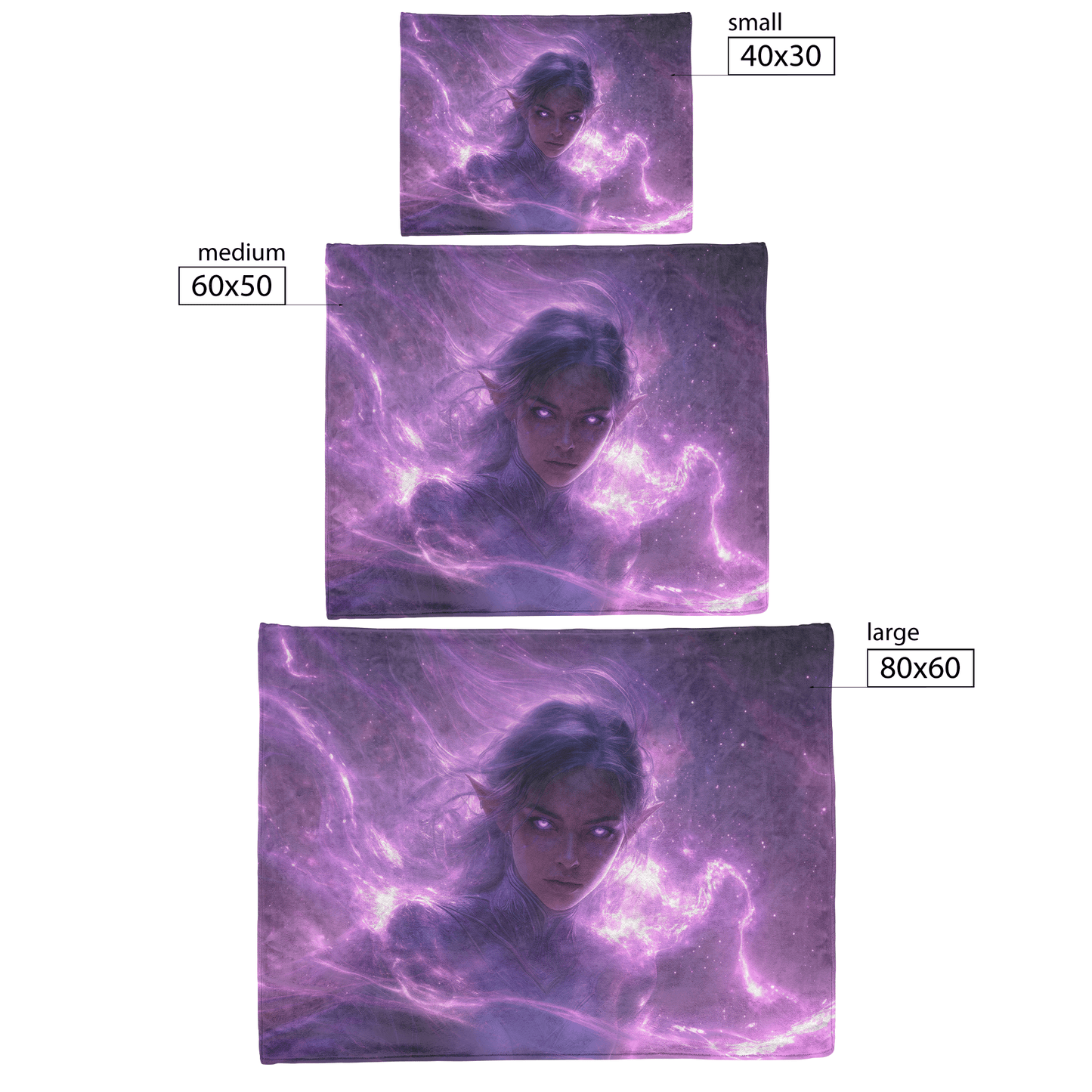 Blood Elf Priest Fleece Sherpa Blanket Silver Lavender Robes Cosmic Mist Radiant Accents Bold Serene WoW Design - Awakening Righteousness