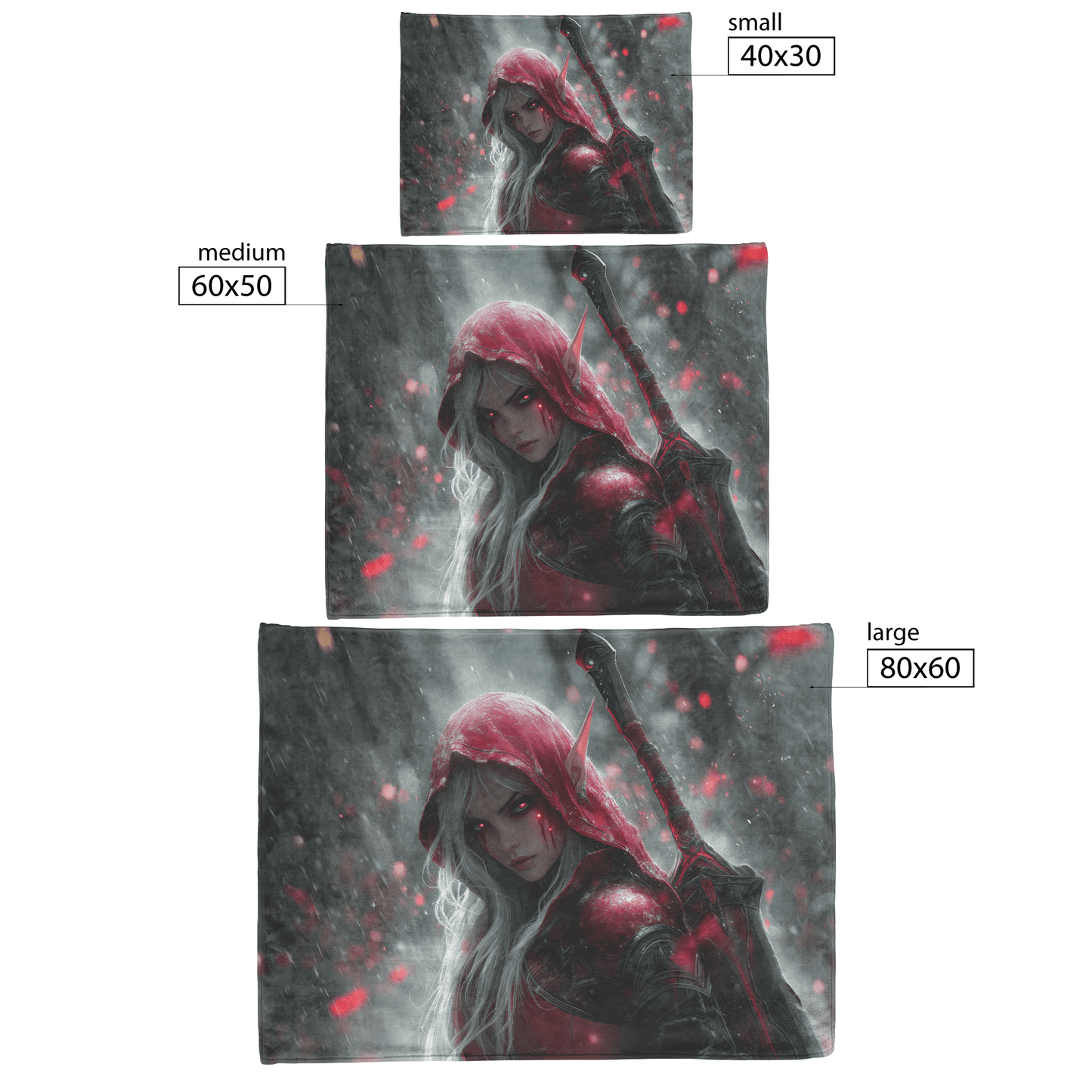 Blood Elf Rogue Fleece Sherpa Blanket Glowing Silver Daggers Shimmering Mist Cosmic Reflections Stealthy Bold WoW Design - Awakening Righteousness