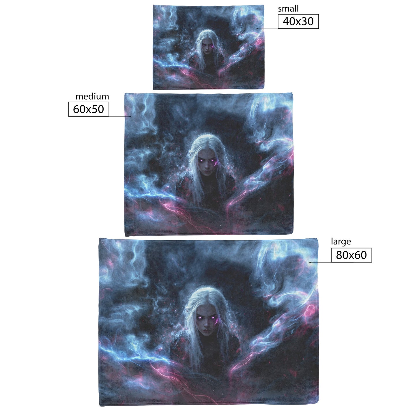 Blood Elf Rogue Fleece Sherpa Blanket Shadow Energy Silver Mist Radiant Textures Bold Stealthy WoW Design - Awakening Righteousness