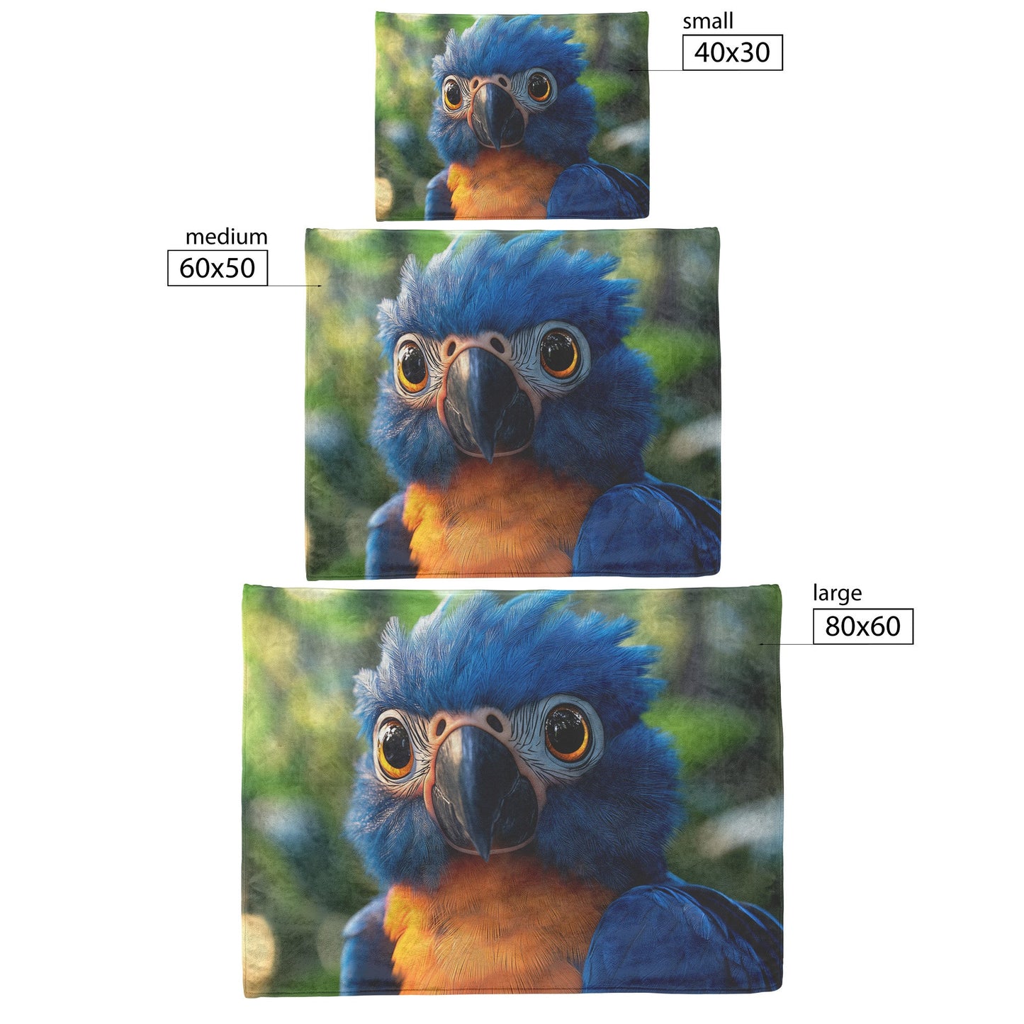 Blue Macaw in Jungle Fleece Sherpa Blanket Soft Cozy Blanket - Awakening Righteousness