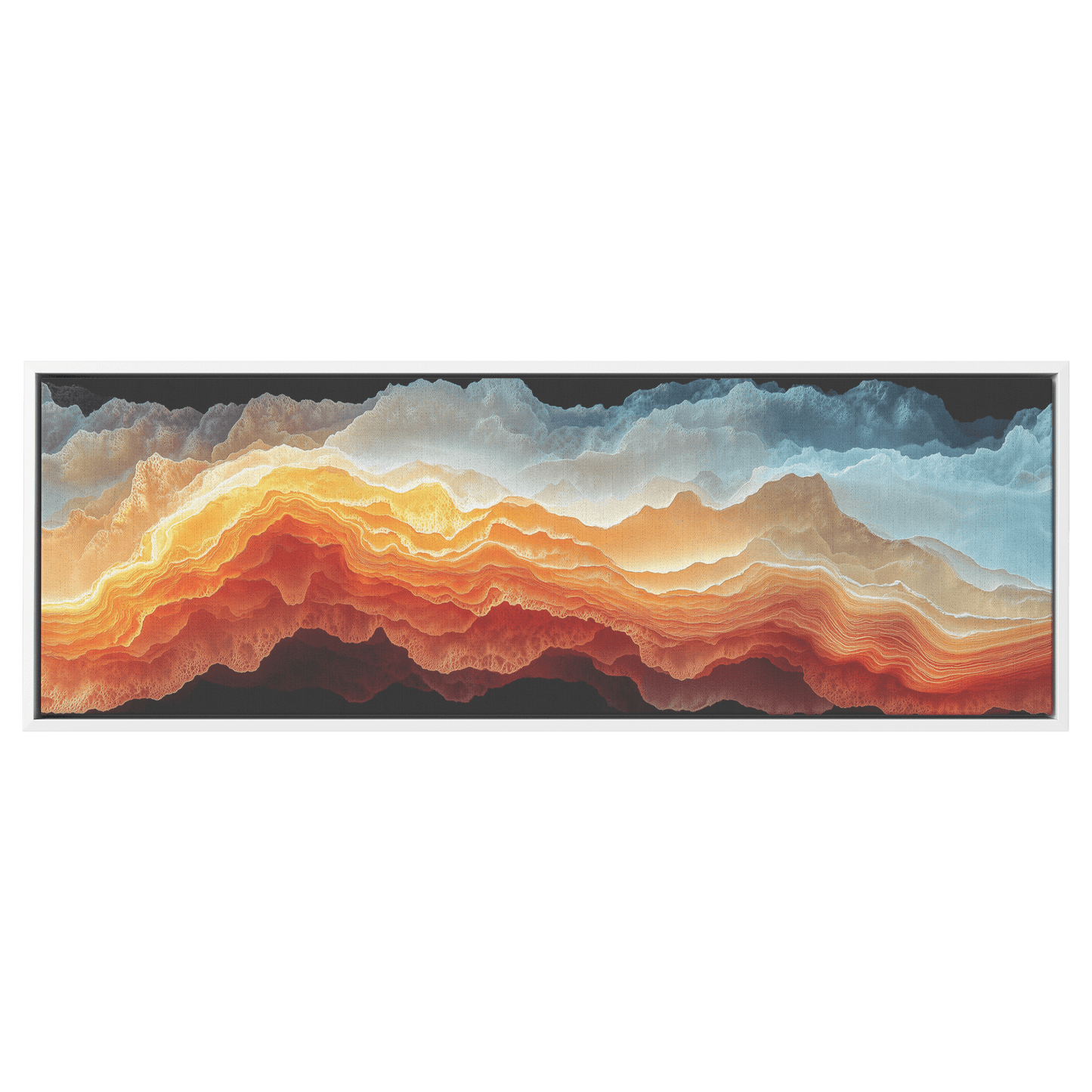 Bold Abstract Wall Art Layered Organic Shapes Sienna Rust Cream Shades Ultra High Definition Soft Texture Retro Vibe Panoramic Framed Canvas Wall Art - Awakening Righteousness