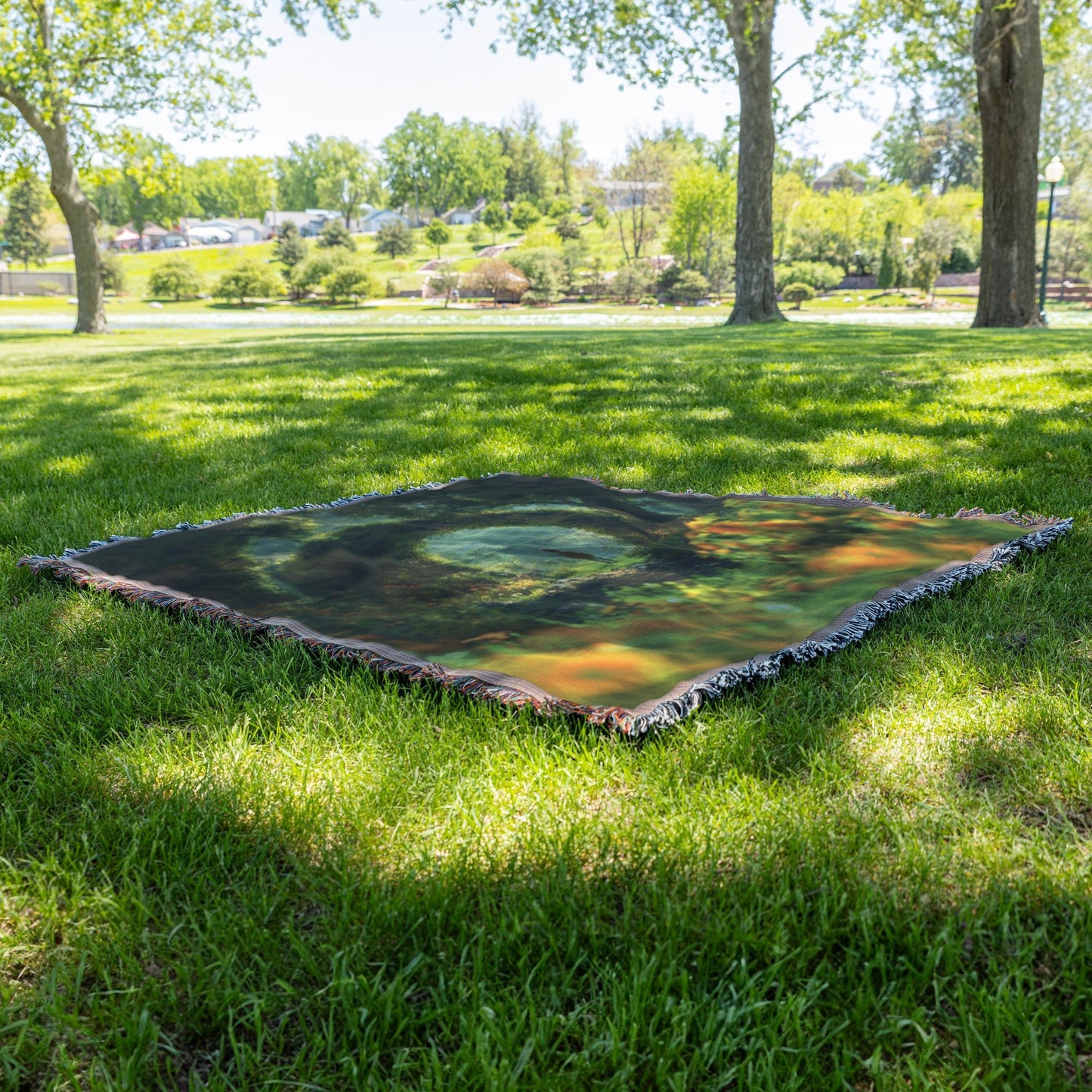 Child in Enchanted Forest Archway Woven Throw Blanket - Awakening Righteousness