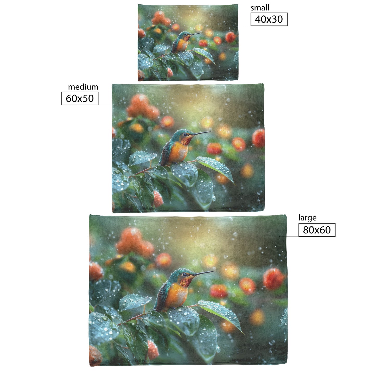 Ethereal Hummingbird Cozy Fleece Sherpa Blanket Nature's Beauty in Every Detail - Awakening Righteousness