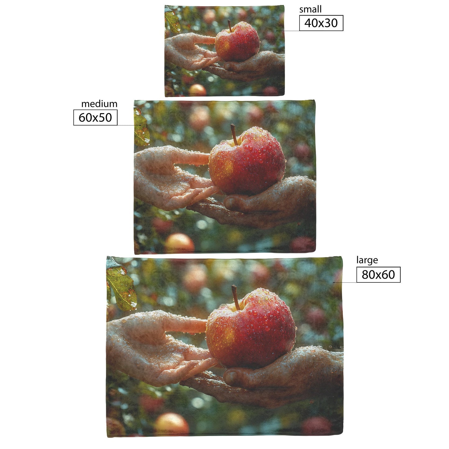 Eve and Adam Handing Apple Garden of Eden Fleece Sherpa Blanket Biblical Artwork for Home Decor - Awakening Righteousness