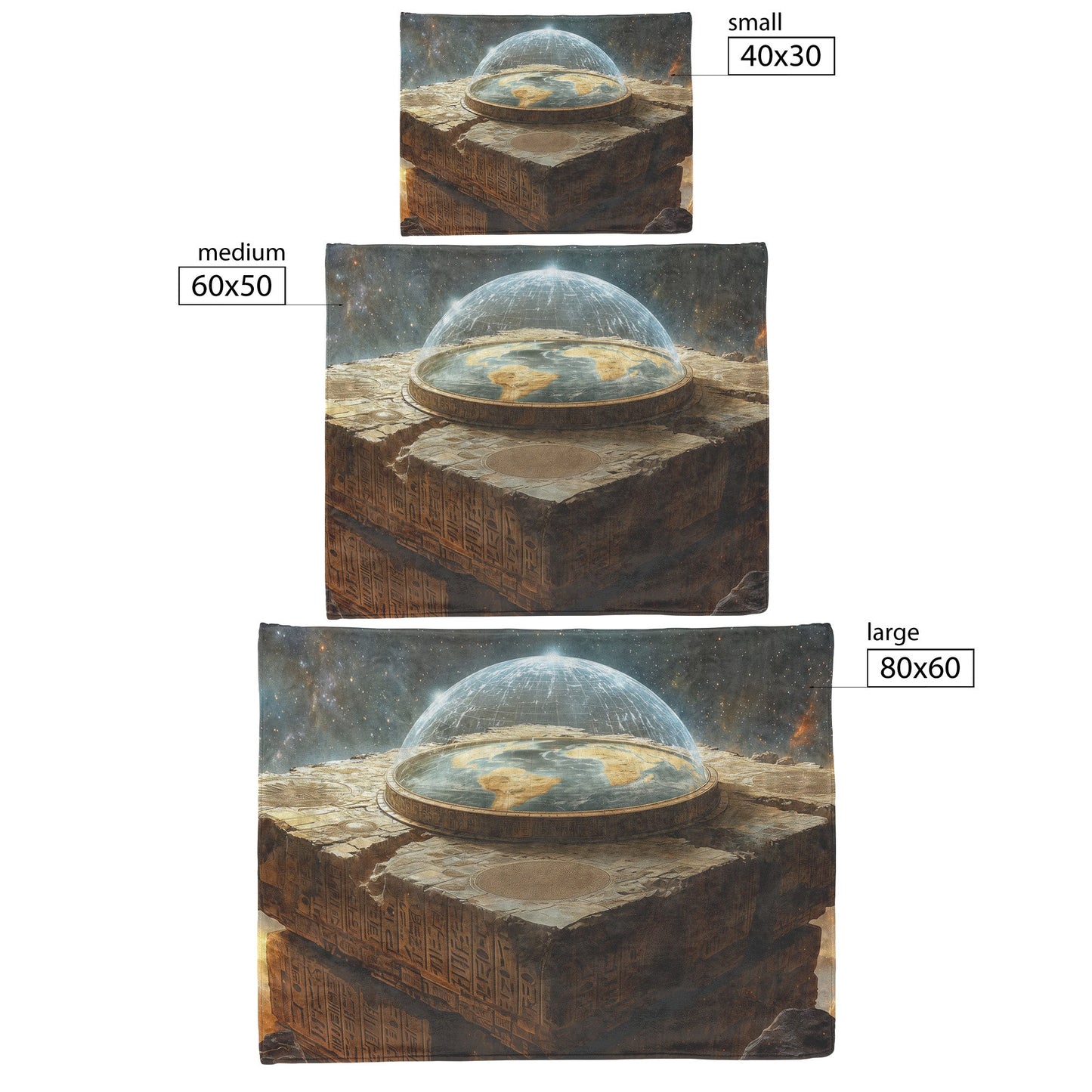 Flat Earth Firmament Ancient Stone Table Starry Cosmos Cozy Fleece Sherpa Blanket - Awakening Righteousness