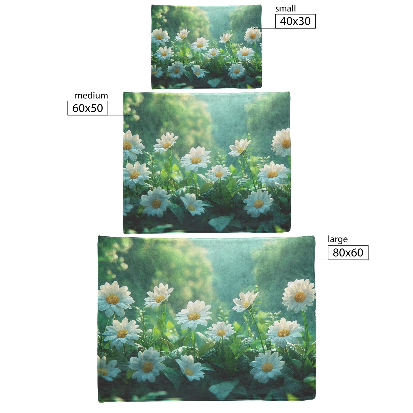 Fresh Daisy Garden Fleece Sherpa Blanket for Ultimate Comfort and Relaxation with Soft Floral Design - Awakening Righteousness