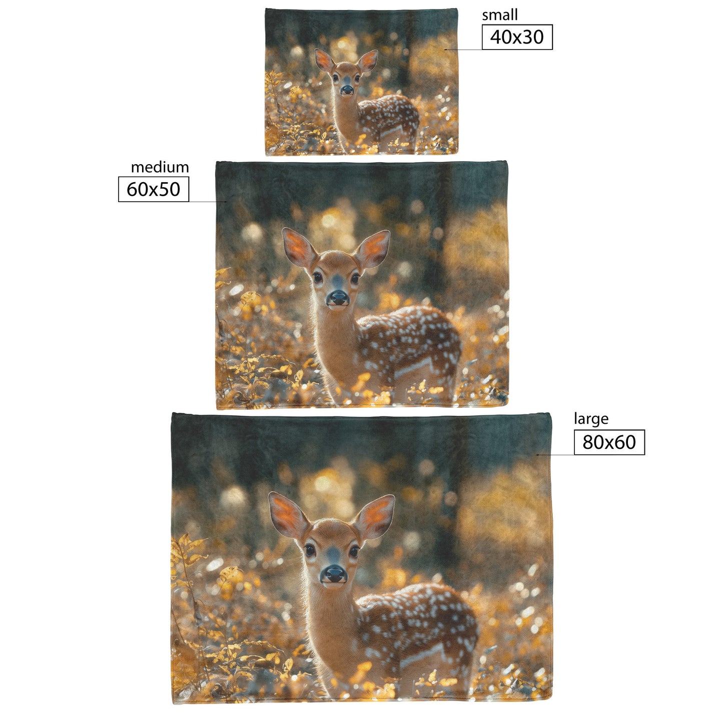 Gentle Fawn in Golden Autumn Forest Cozy Sherpa Fleece Blanket - Awakening Righteousness