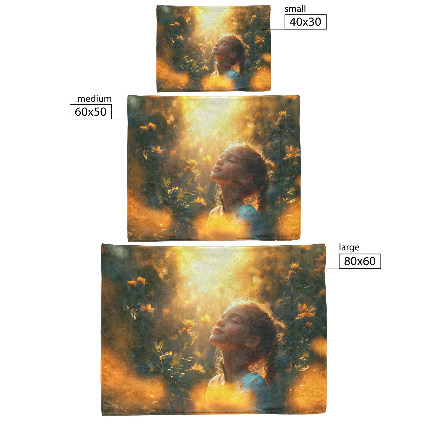 Golden Sunlit Serenity Fleece Sherpa Blanket Soft Warm Nature Inspired Cozy Comfort - Awakening Righteousness
