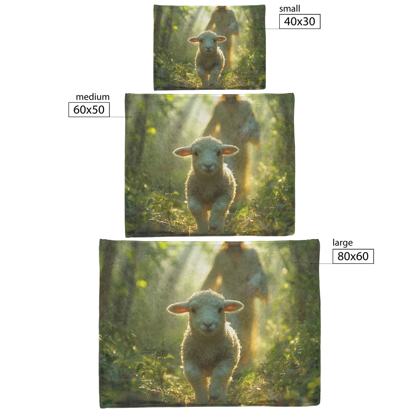 Jesus Walking with a Lamb Cozy Christian Fleece Sherpa Blanket - Awakening Righteousness