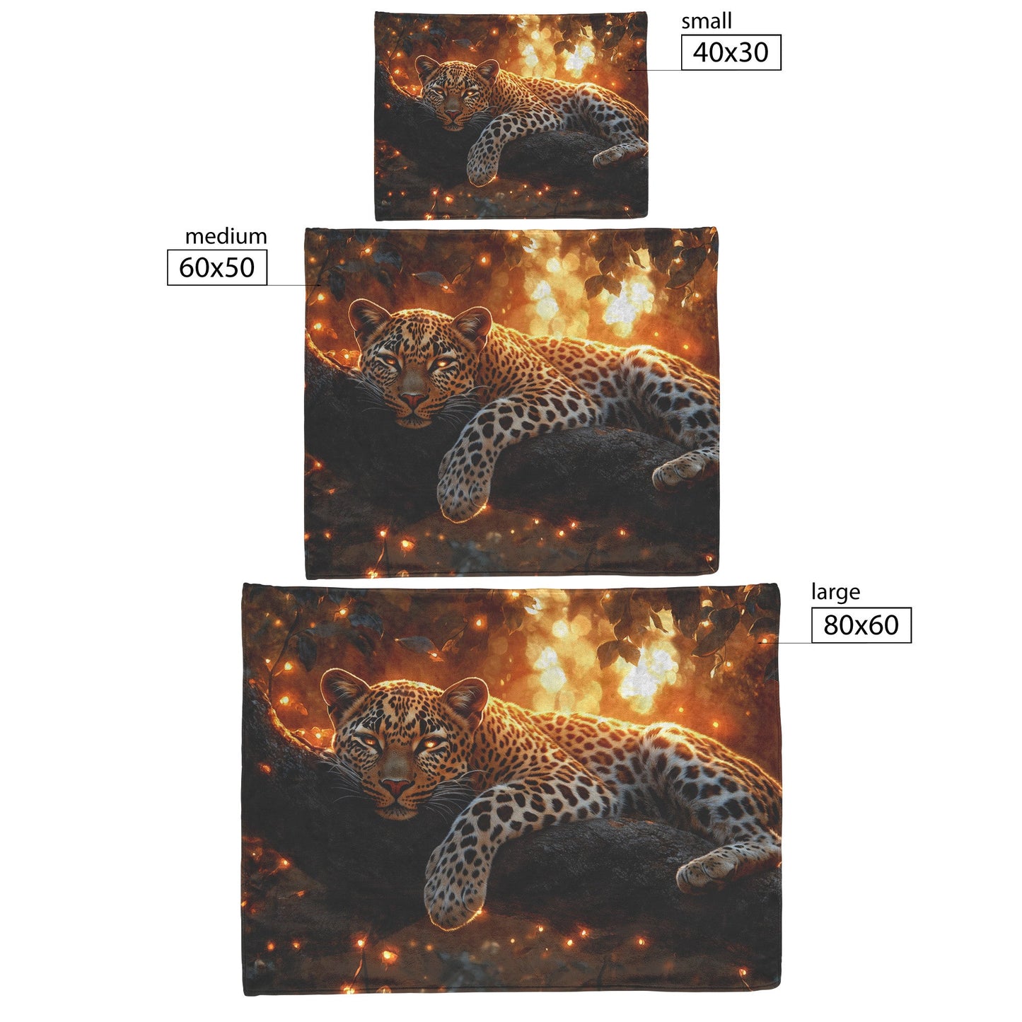 Leopard Resting Gracefully on Ancient Tree Branch Under Golden Sunlight Fleece Sherpa Blanket Elegant and Soft - Awakening Righteousness