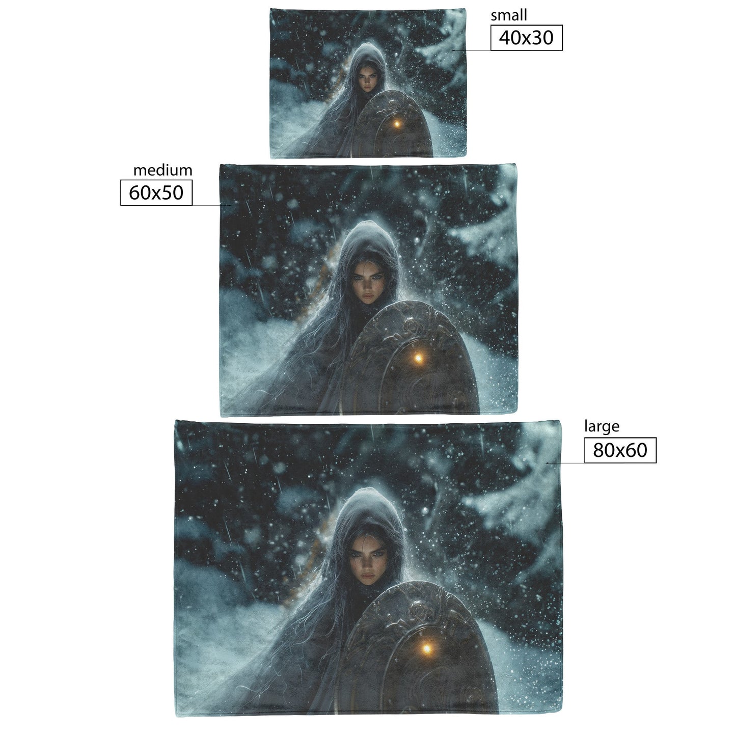 Night Elf Paladin Fleece Sherpa Blanket Glowing Shield Shimmering Textures Silver Highlights Elegant Inspiring WoW Design - Awakening Righteousness