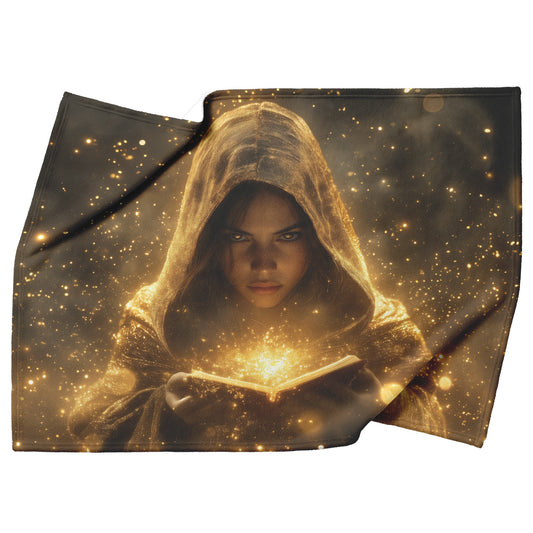 Night Elf Priest Fleece Sherpa Blanket Silver Wings Blessing Spell Shimmering Textures Purple Highlights Majestic Elegant WoW Design - Awakening Righteousness