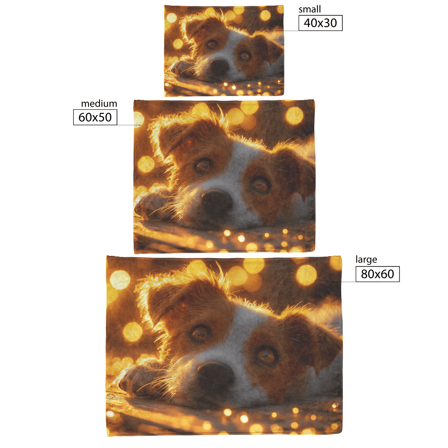 Parson Russell Terrier Lying on Wooden Deck Surrounded by Shimmering Golden Textures and Glowing Light Rays Fleece Sherpa Blanket - Awakening Righteousness