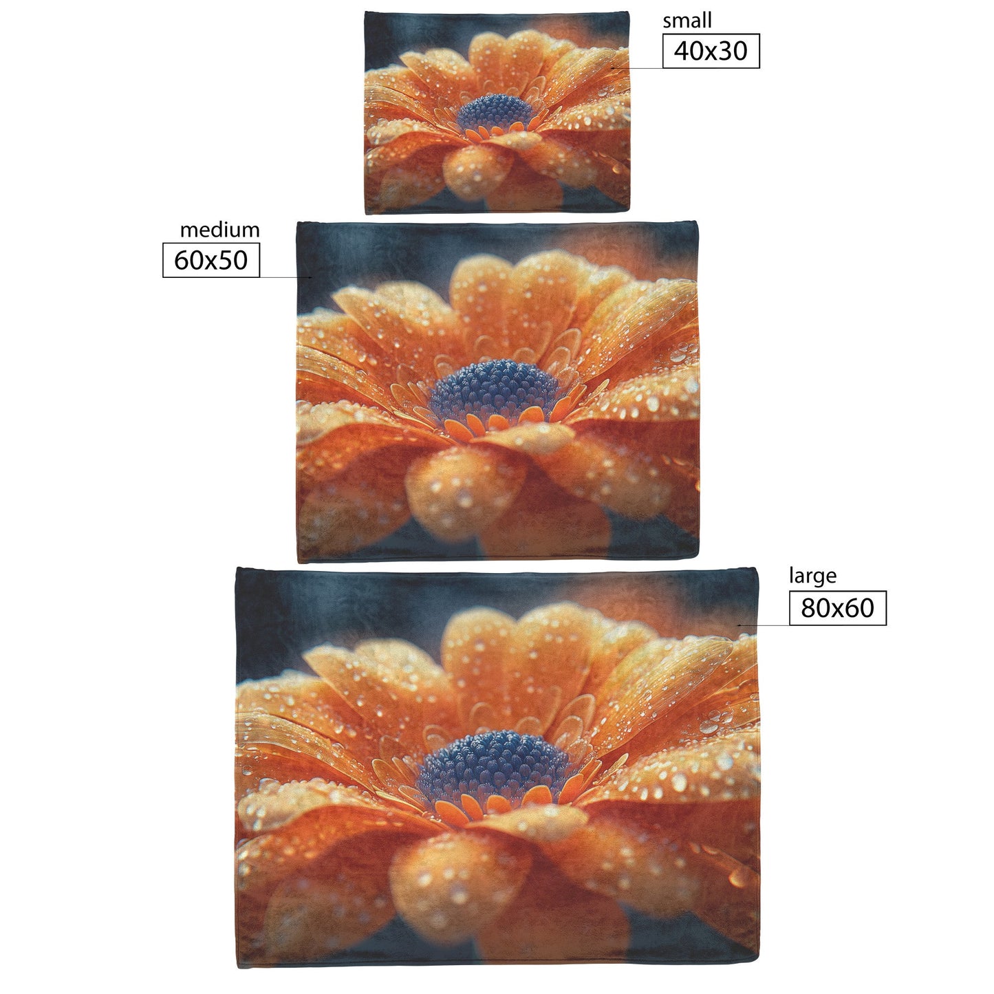Soft and Cozy Fleece Sherpa Blanket with Dew-Kissed Orange Flower for a Fresh and Serene Feel - Awakening Righteousness