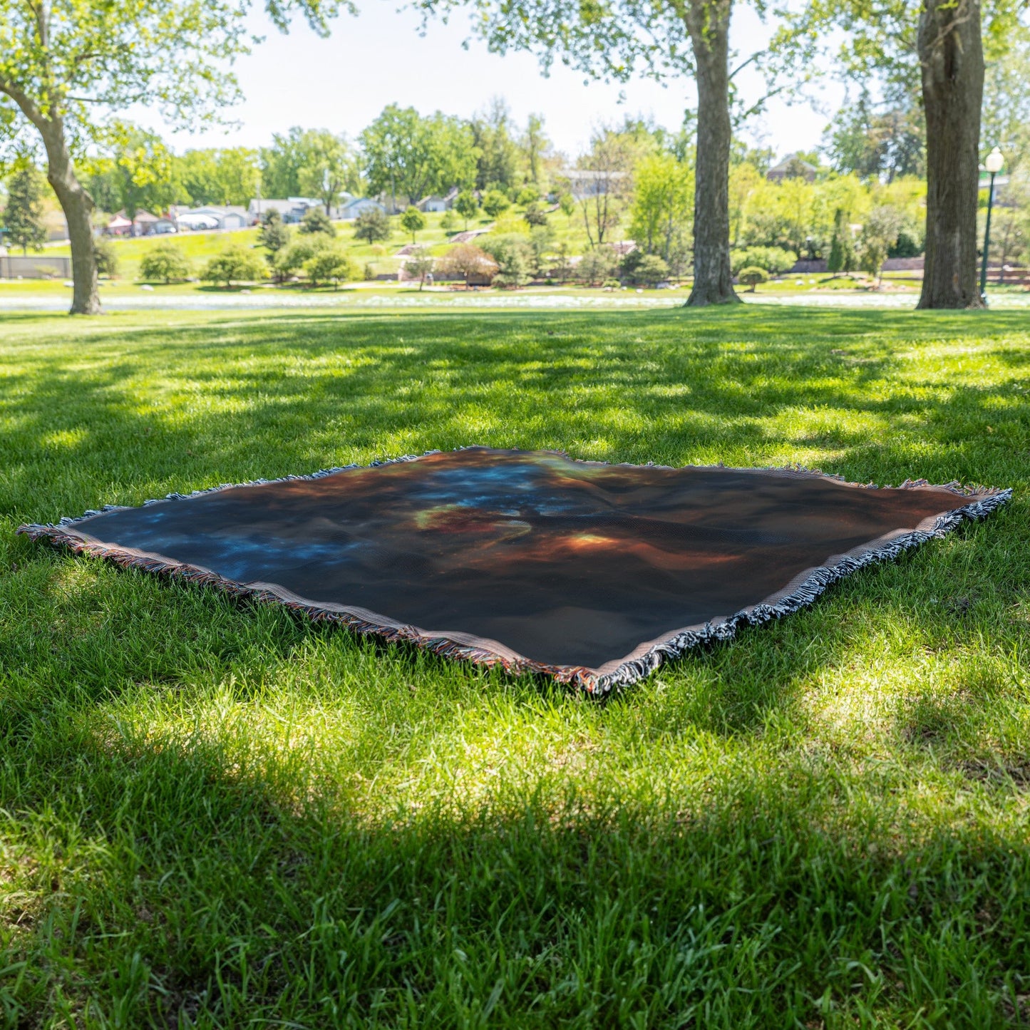 Tree of Knowledge of Good and Evil Woven Throw Blanket Cosmic Design for Christian Home Decor - Awakening Righteousness