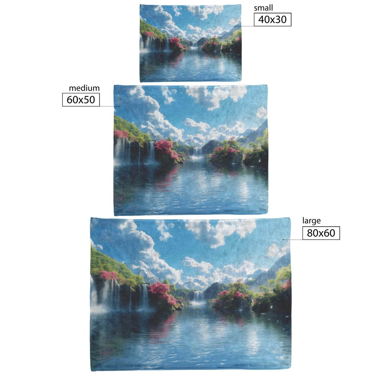 Waterfall Paradise Fleece Sherpa Blanket Soft Nature Inspired Scenic Serenity Design - Awakening Righteousness