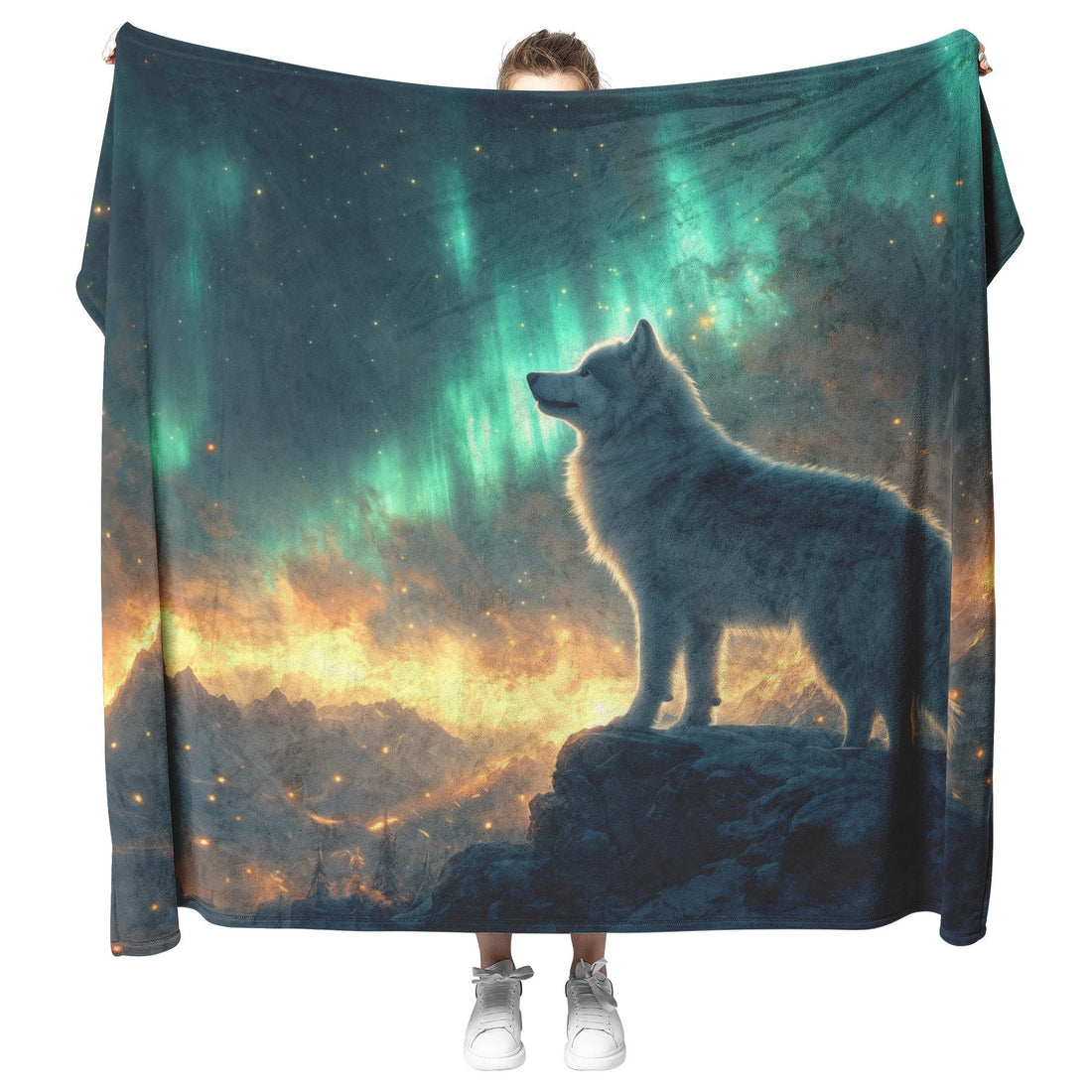 Wolf Husky Sherpa Fleece Blanket Collection for Animal Lovers Cozy Handmade Blankets Free Shipping USA Canada