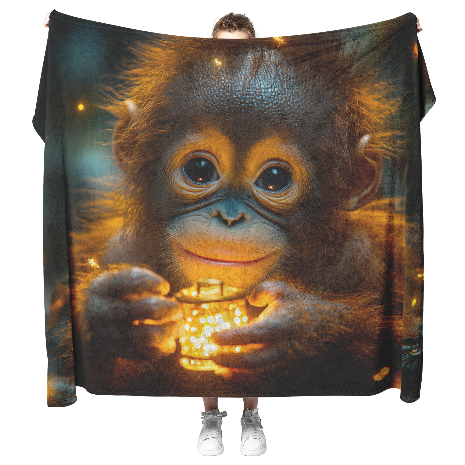 🦧 Orangutan Monkey Sherpa Fleece Blanket Collection | Awakening Righteousness