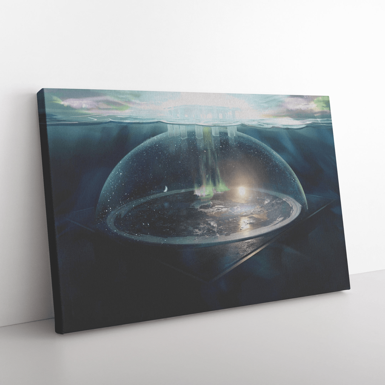 🌍 Flat Earth with Firmament Christian Canvas Art Collection | Awakening Righteousness