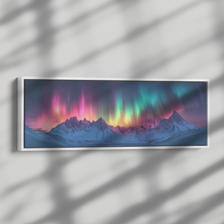 🌌 Amazing Borealis Northern Lights Panoramic Canvas Art With Frame Collection | Awakening Righteousness