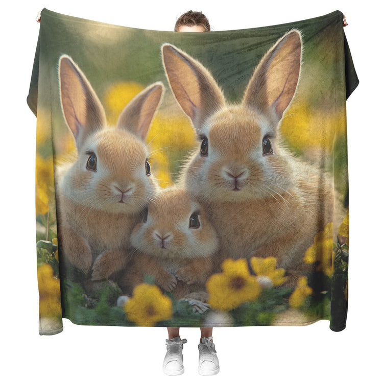 Cute Rabbit Sherpa Fleece Blanket Collection - Awakening Righteousness