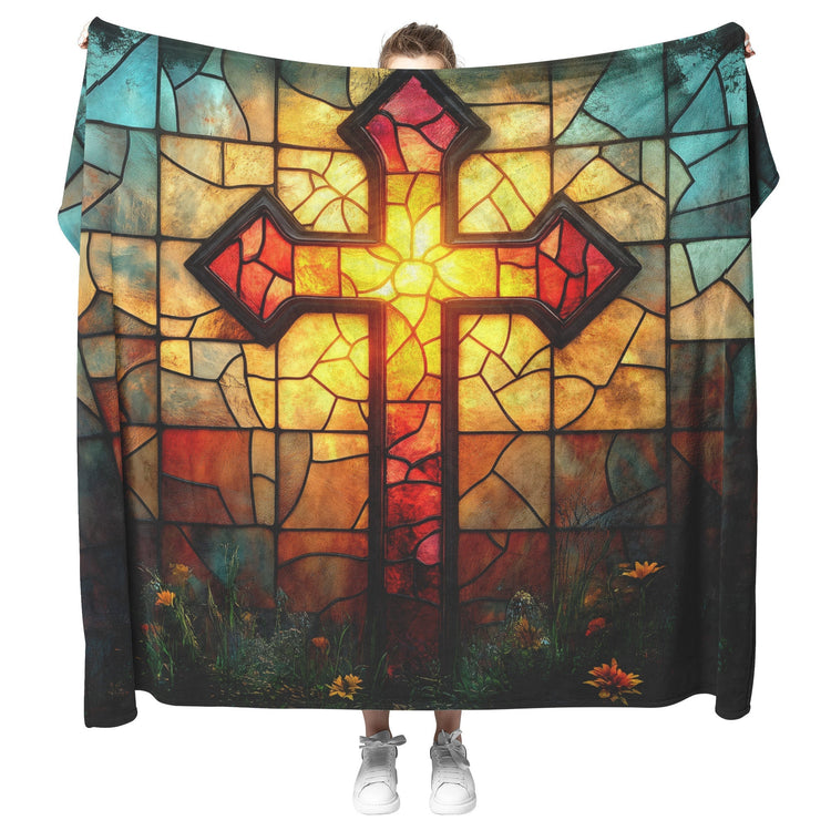 Stained Glass Sherpa Fleece Blanket Collection | Awakening Righteousness
