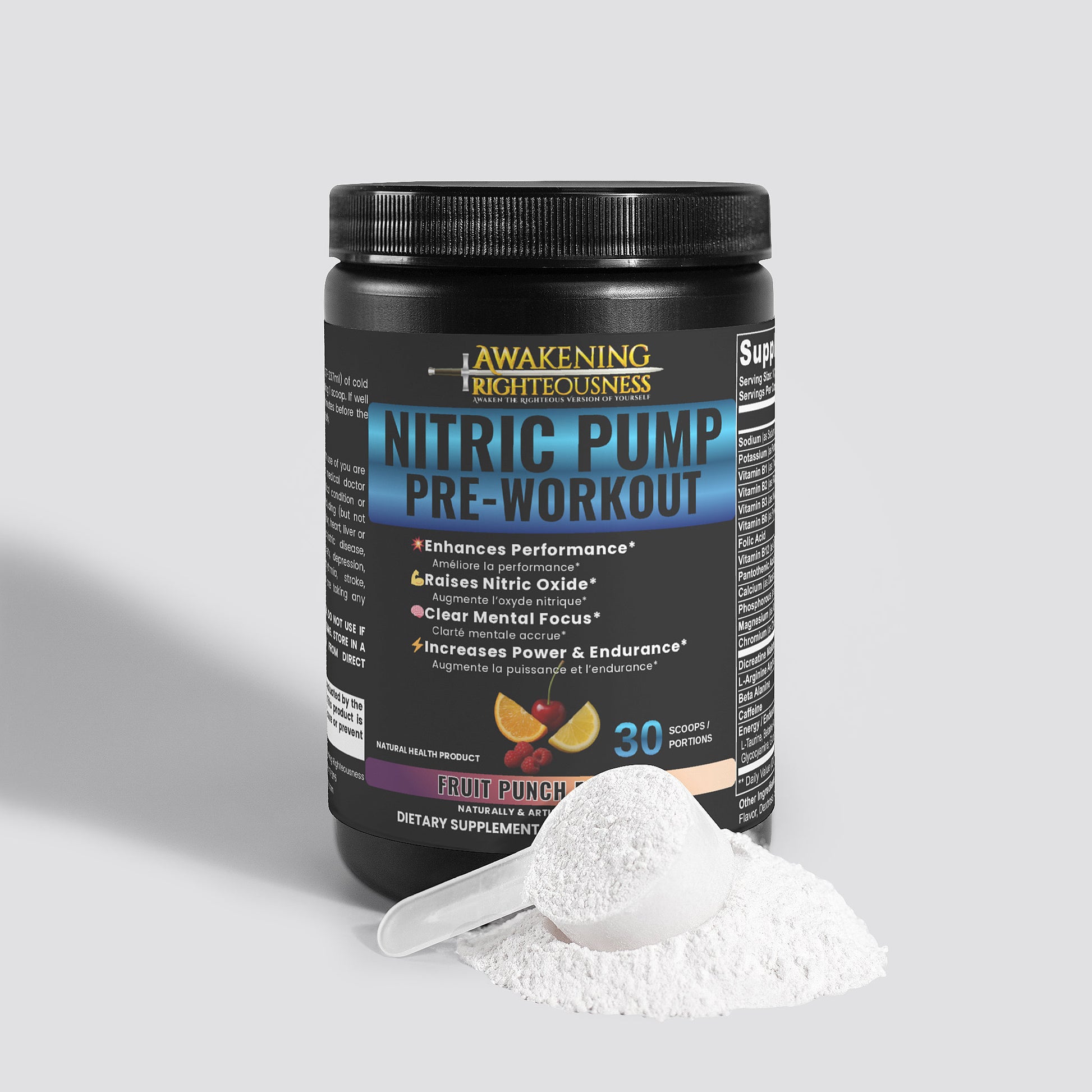 Nitric Pump Pre-Workout Powder (Fruit Punch) - Awakening Righteousness