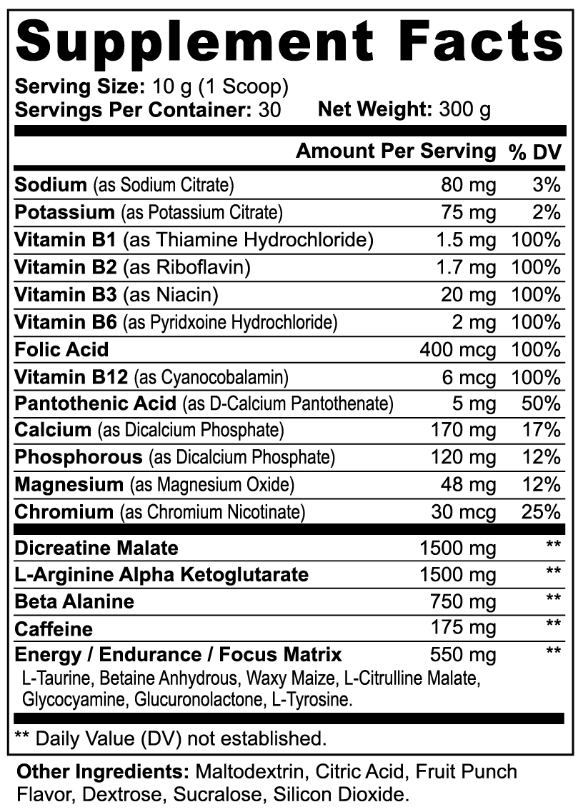 Nitric Pump Pre-Workout Powder (Fruit Punch) - Awakening Righteousness