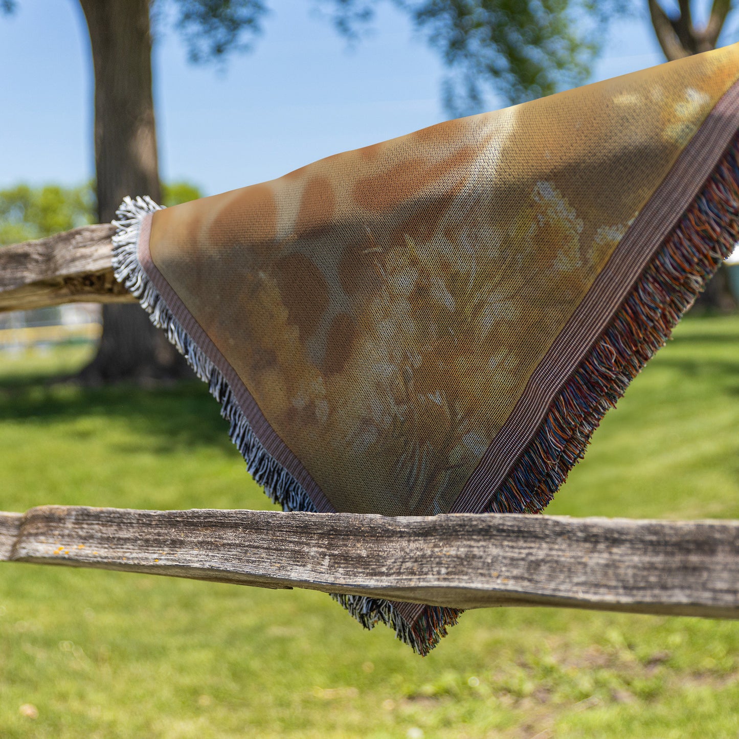 Adorable Baby Giraffes Woven Throw Blanket with Golden Hour Glow and Vibrant Flowers - Awakening Righteousness