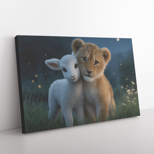 Adorable_Lion_and_Lamb_Cuddled_Under_Glo_H_Rectangle_Angle_Floor_Mockup.png_15486568
