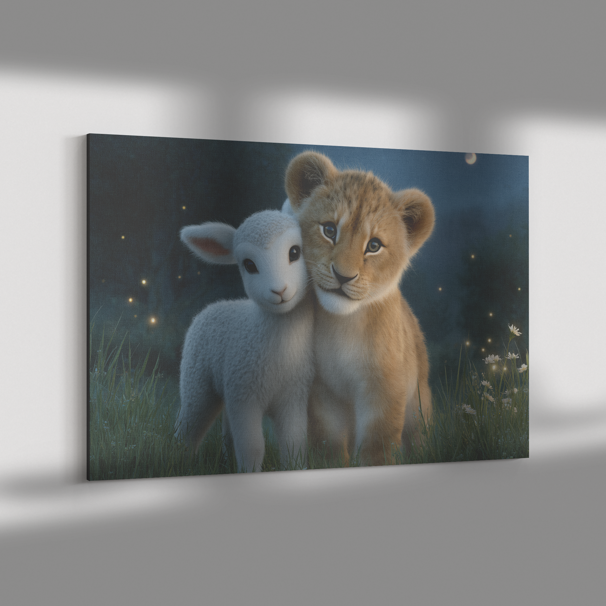 Adorable_Lion_and_Lamb_Cuddled_Under_Glo_H_Rectangle_Dramatic_Shadow_Mockup.png_15486569