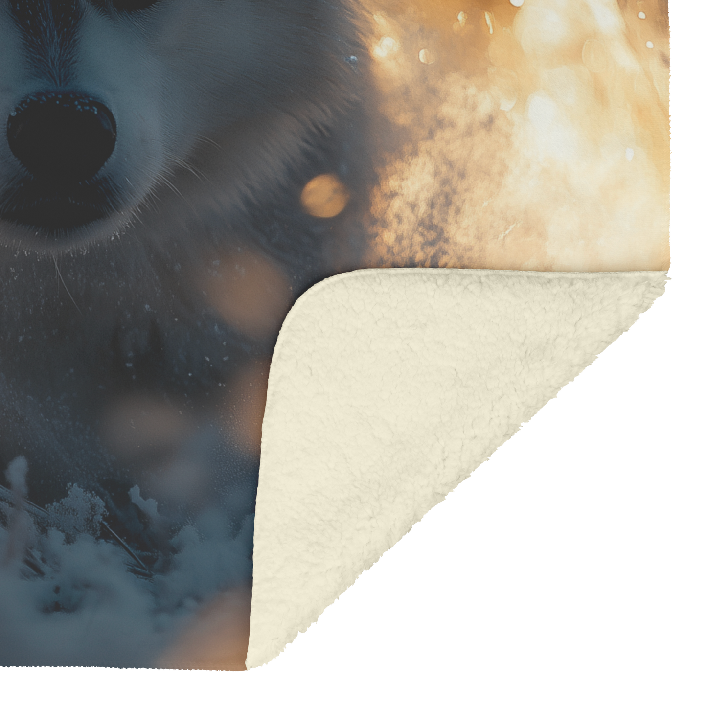 Akita_Running_in_Glowing_Snowy_Meadow_wi_H_Blanket_Sherpa_Mockup.png