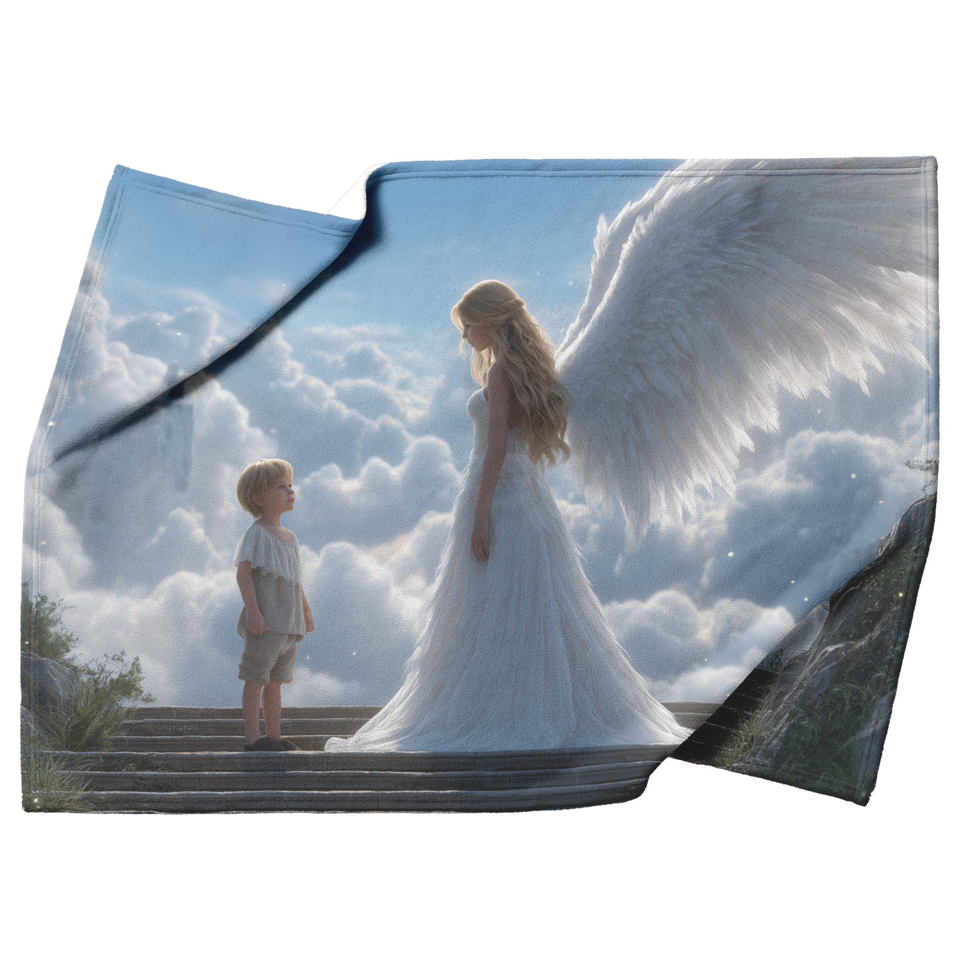 Angel_With_Open_Wings_At_Top_Of_Sky_Stai_H_Blanket_Top_Bottom_Folds_Mockup.png