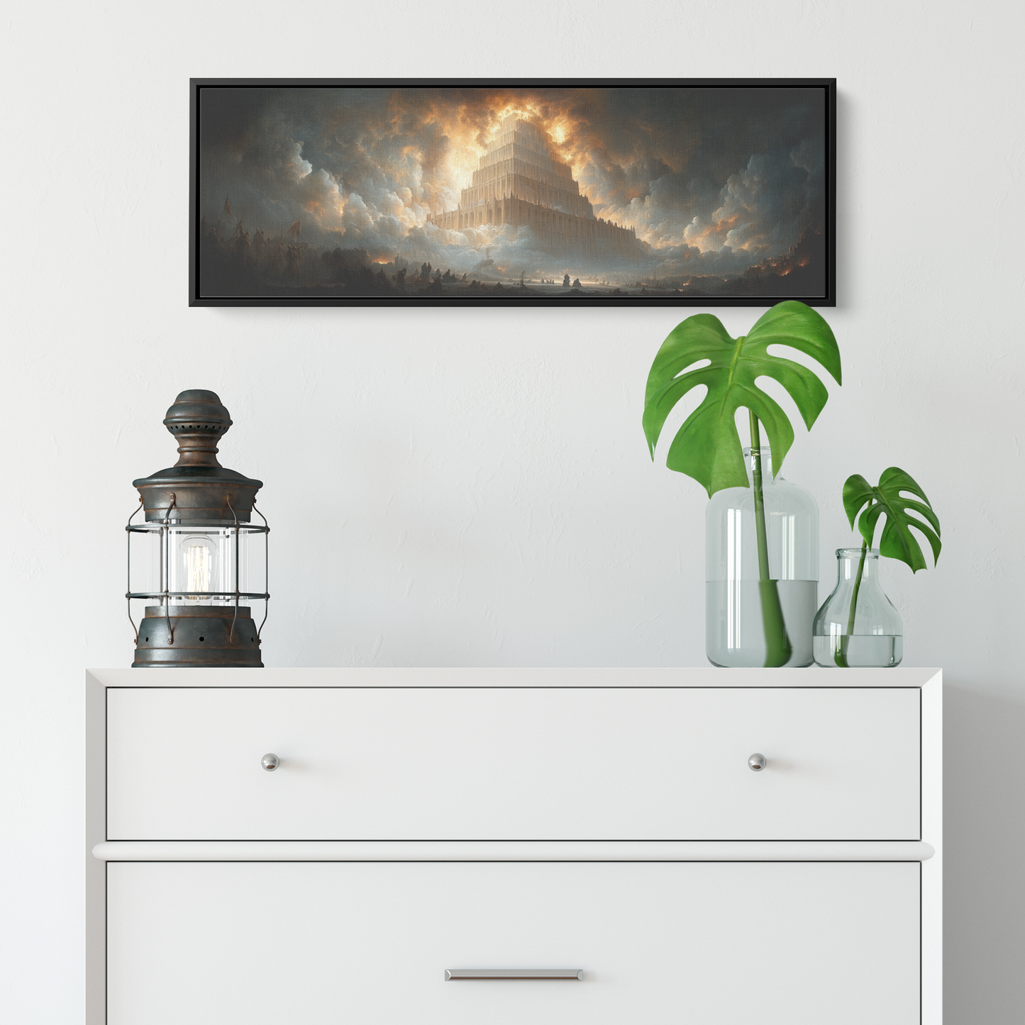 Artistic_Tower_of_Babel_Crumbling_Divine_Framed_Canvas_H_Panoramic_Small_Lifesty_Mockup.png