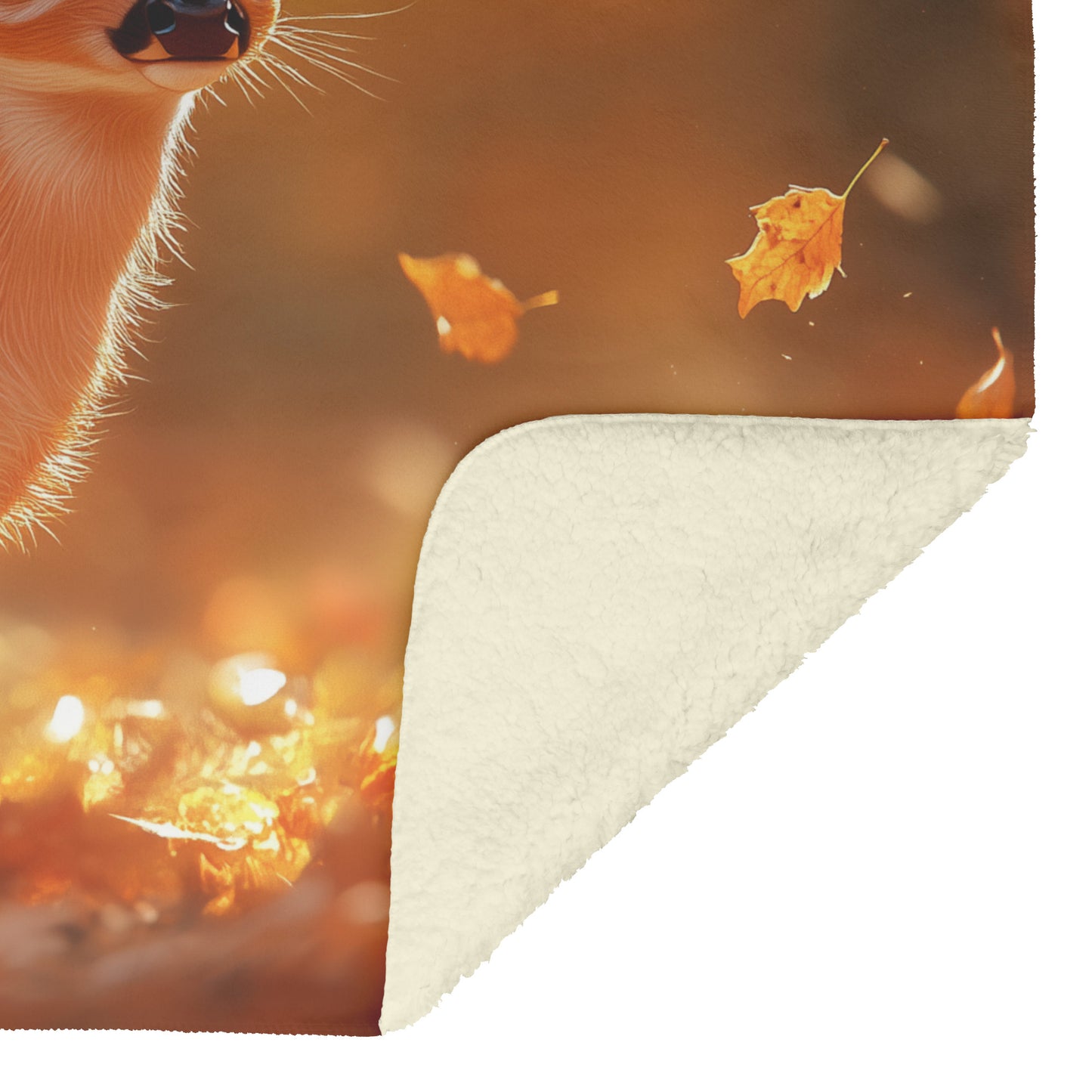 Autumn Baby Deer Cozy Fleece and Sherpa Blanket Serenity of Autumn - Awakening Righteousness